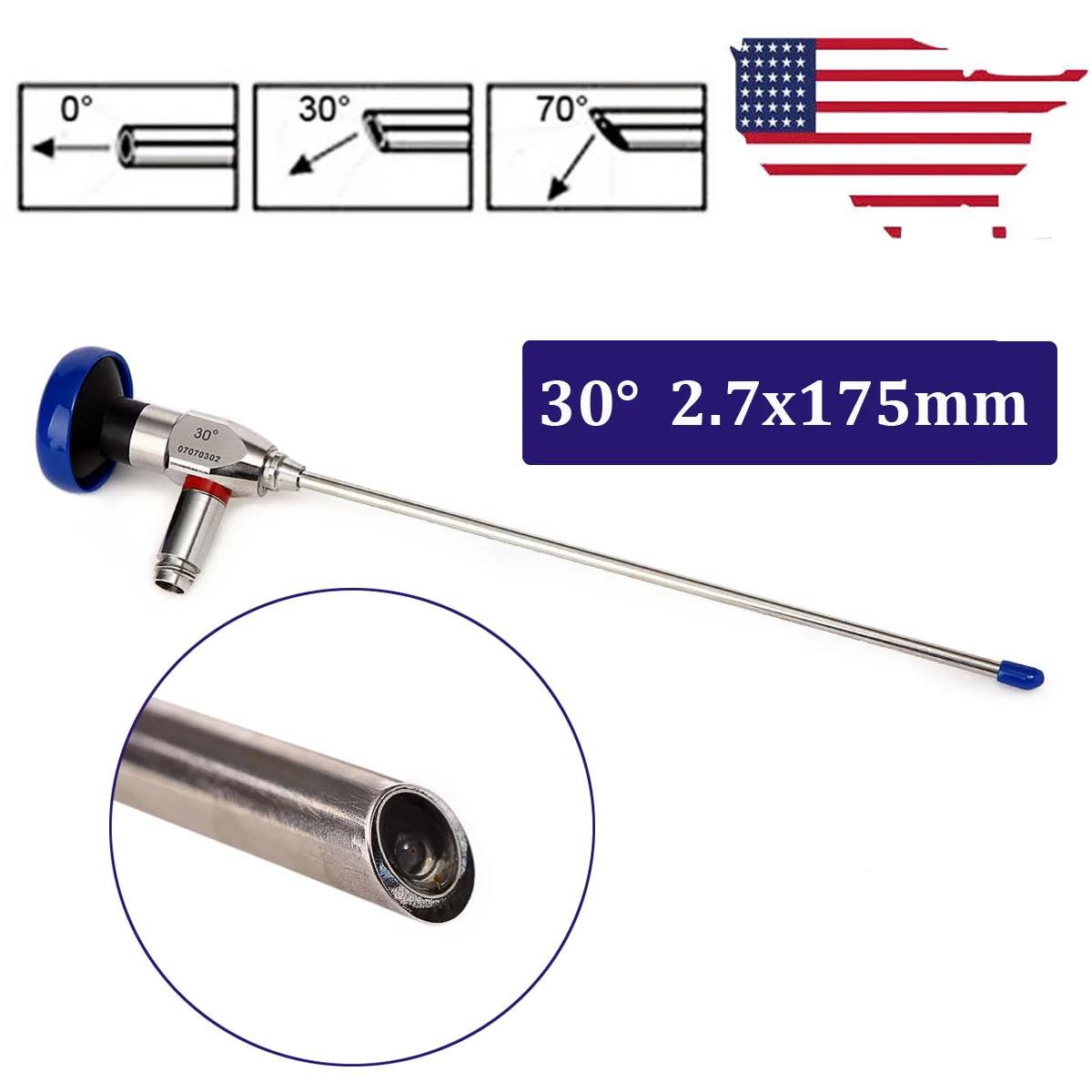 30 2.7x175mm Endoscope Sinuscope Arthroscope Nasal Endoscopy 2.7mm 30 Degree