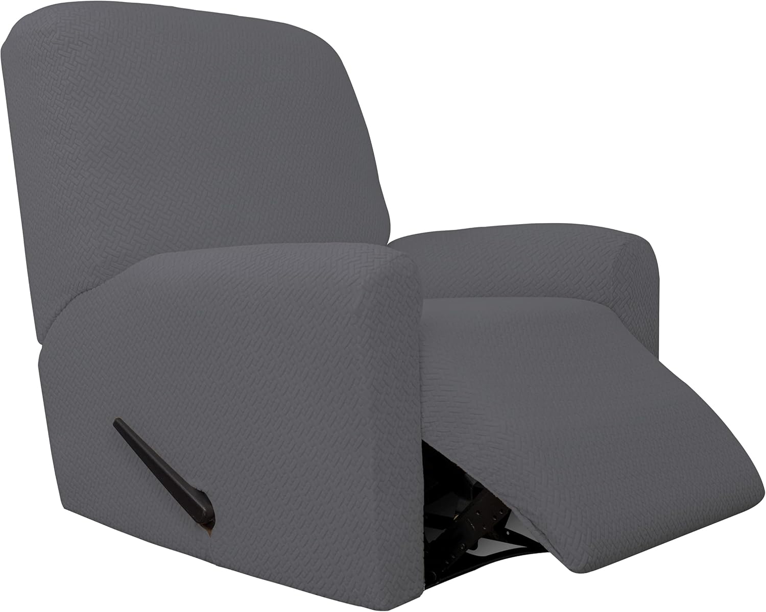 Easy-Going Stretch Jacquard Recliner Couch Cover, 4-Piece Soft Sofa Cover, Sofa Slipcover with Elastic Loop, Washable Furniture Protector for Kids