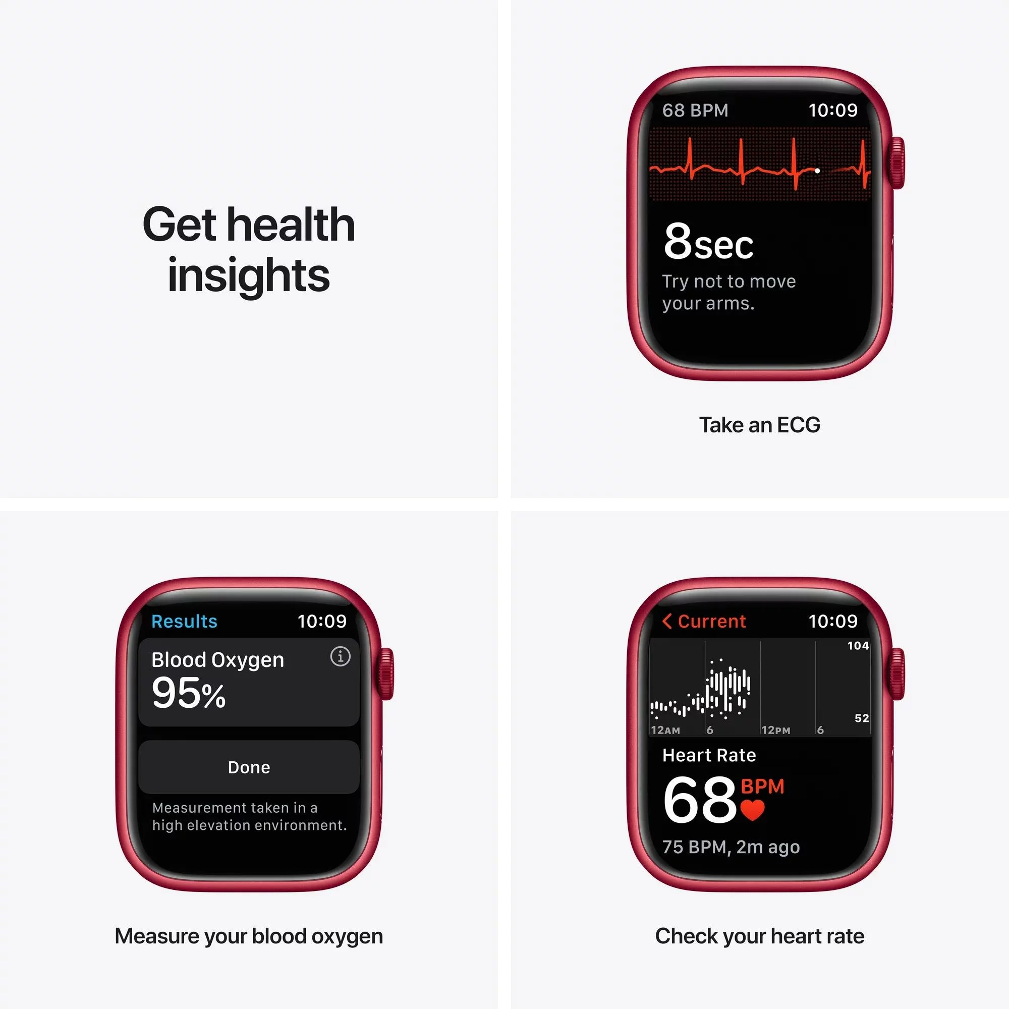 Restored Apple Watch Series 7 (GPS + Cellular, 45 mm) Red Aluminum Case with Red Sport Band 5 Bonus Bands, Charging Stand, Screen Protector