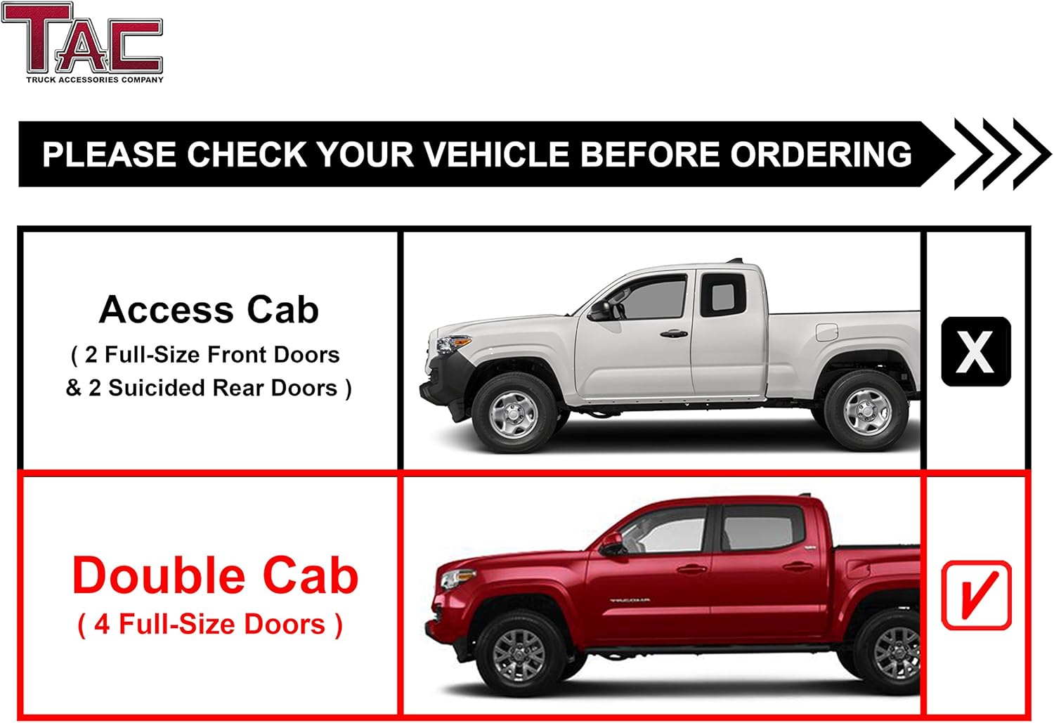 TAC Side Steps Fit 2005-2022 Toyota Tacoma Double Cab Truck Pickup 4 Oval Bend Texture Black Side Bars Nerf Bars Running Boards Exterior Accessories