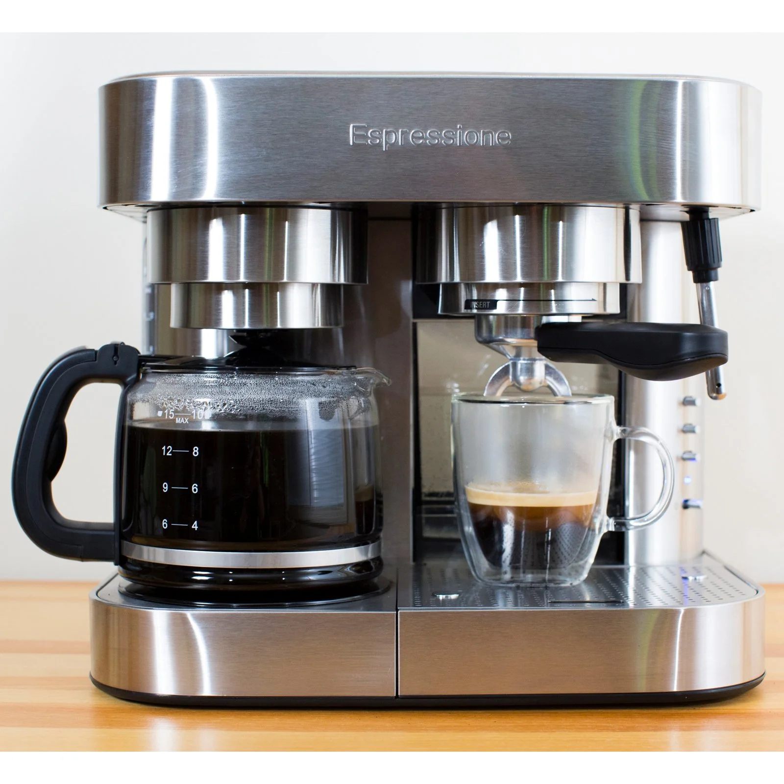 Espressione Stainless Steel Combination Espresso Machine & 10 Cup Drip Coffee Maker