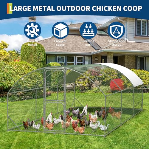 Large Metal Chicken Coop, Walk-in Poultry Cage