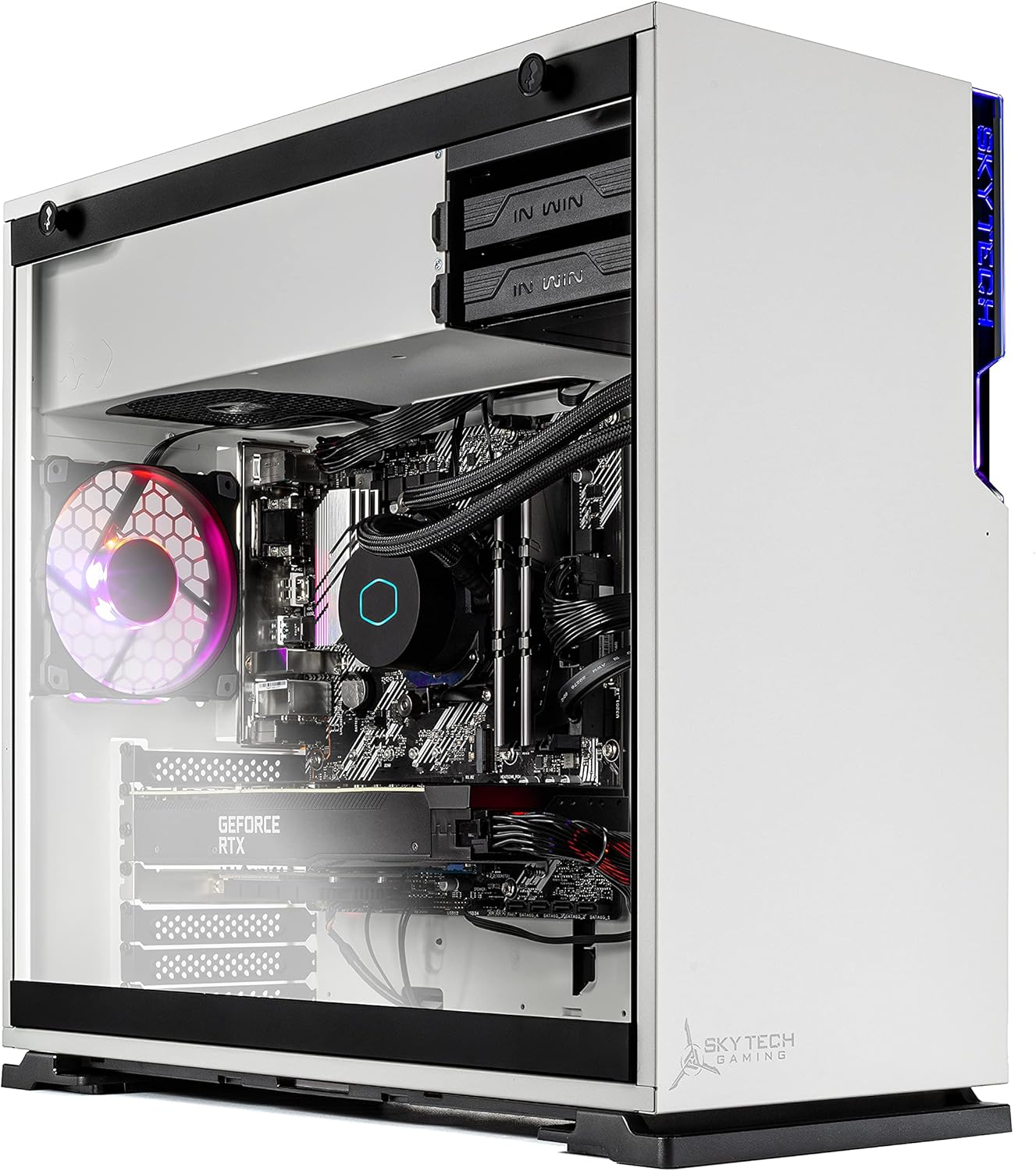 SkyTech Chronos Mini Gaming Computer PC Desktop - AMD Ryzen 5 3600 3.6 GHz, GTX 1650 4G, 500G SSD, 8G 3000, RGB Fans, AC WiFi, Windows 10 Home 64-bit
