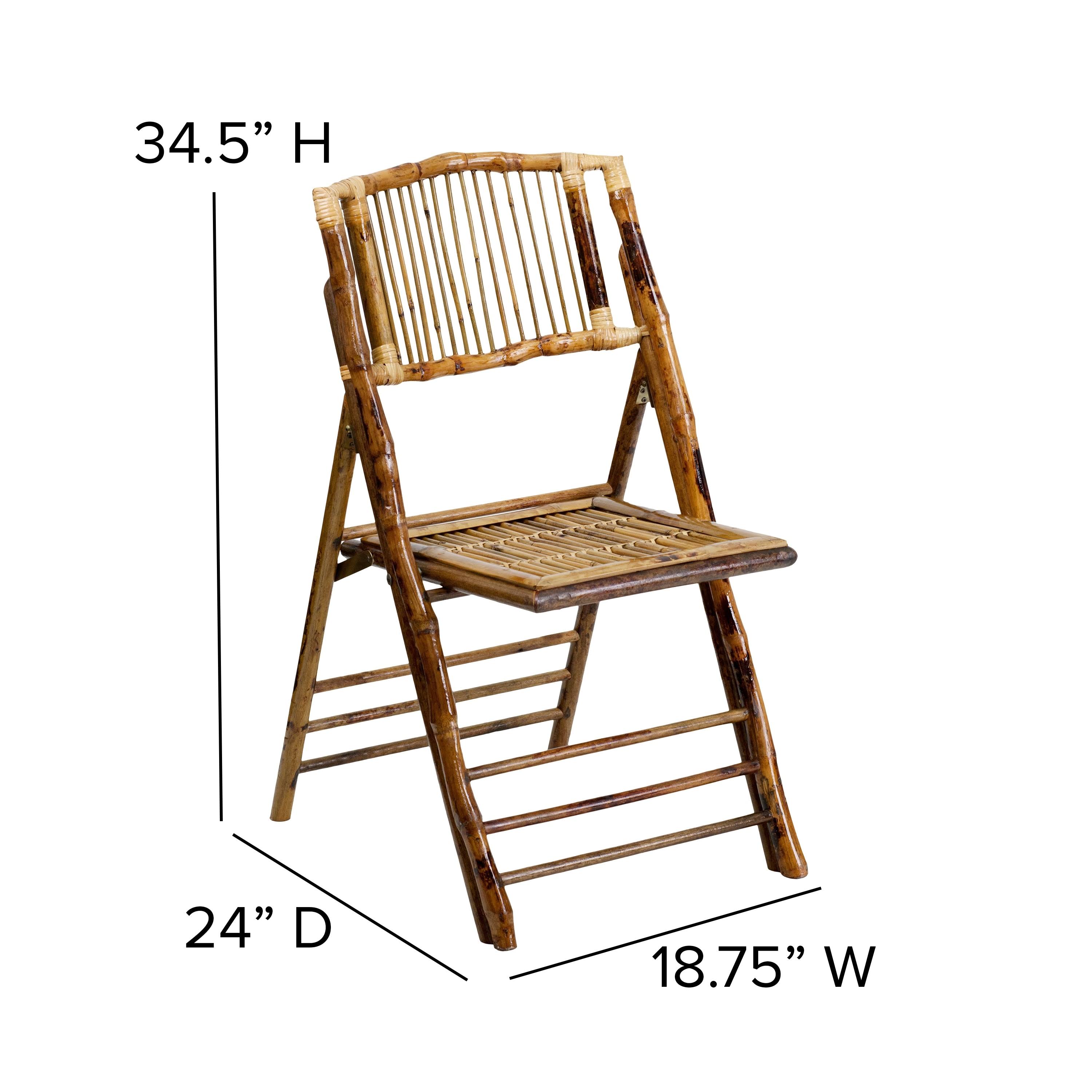 2 Pk Bamboo Wood Folding Chair - Event Folding Chair - Commercial Folding Chair
