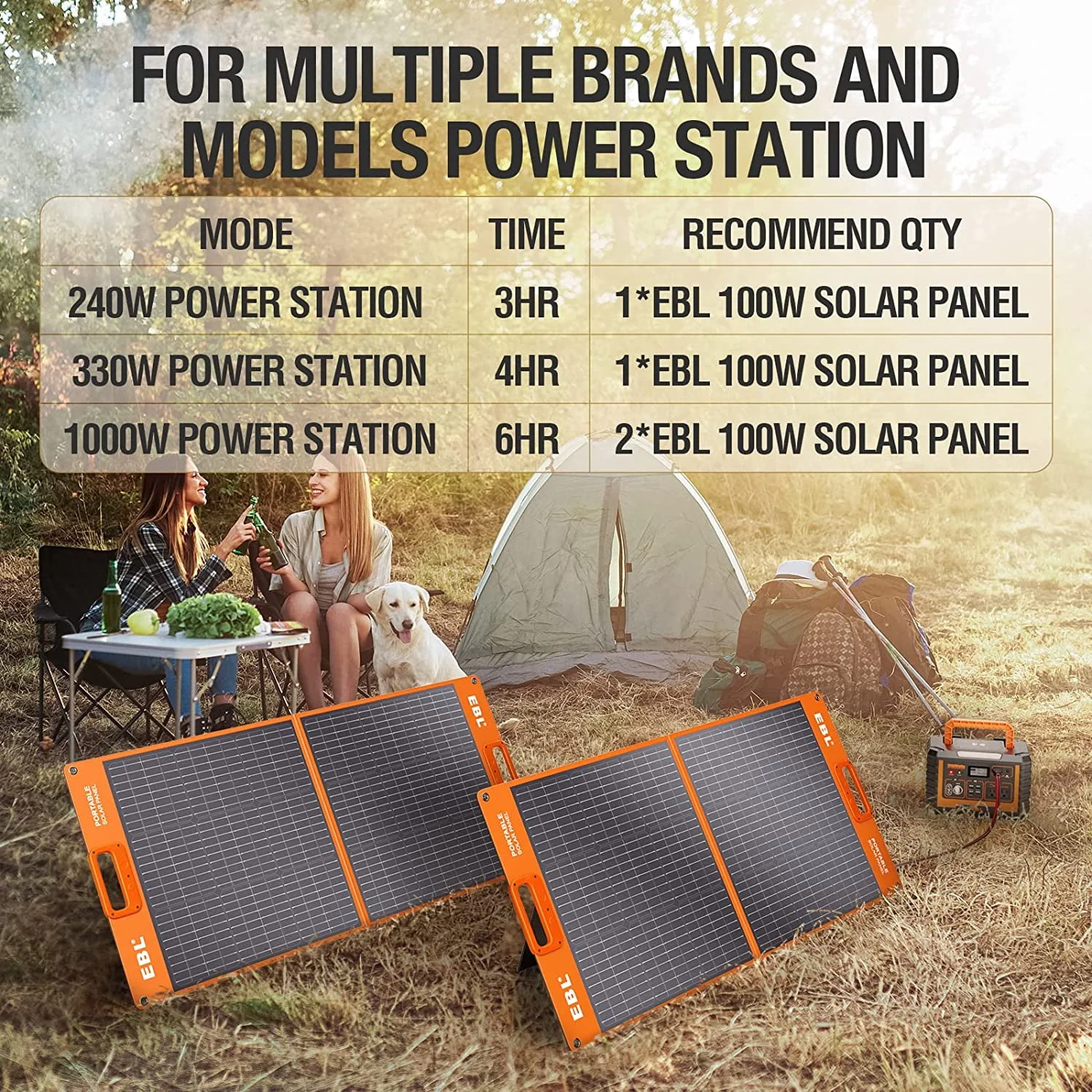 EBL Portable Power Station Voyager, 110V/1000W Solar Generator (Surge 2000W), 999Wh/270000mAh Lithium Battery for Outdoor Home Emergency