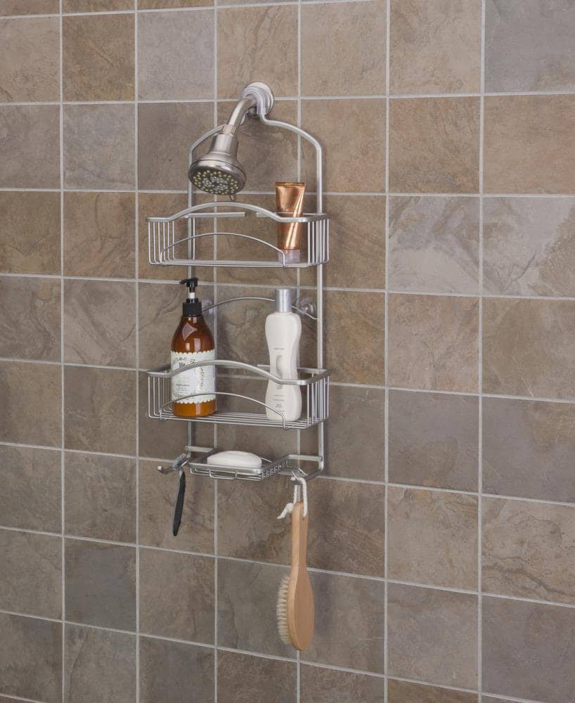 Lowe&s 2 Shelf Shower Caddy Aluminum Satin Nickel | 43711-1
