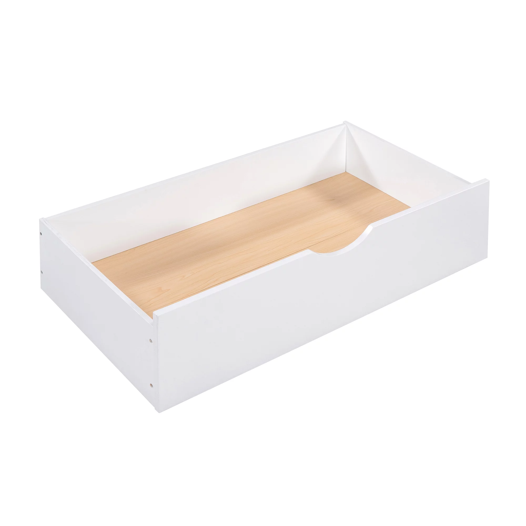 L-Shaped Twin Bunk Bed and Platform Bed with Trundle and Drawer, White - Curated Treasures Market