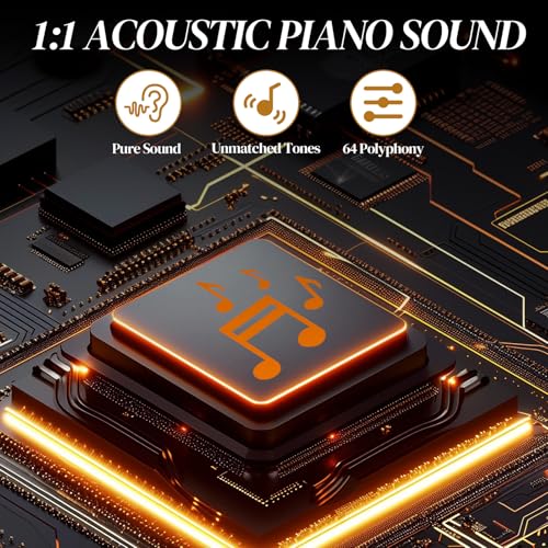 Ktaxon 88 Key Keyboard Piano Set, Full Size Digital Piano with Multi-Adjustable Height Bench, Powerful Functional Panel