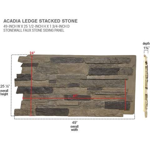 Acadia Ledge Stacked Stone, Stonewall Faux Stone Siding Panel (canyon Brown)