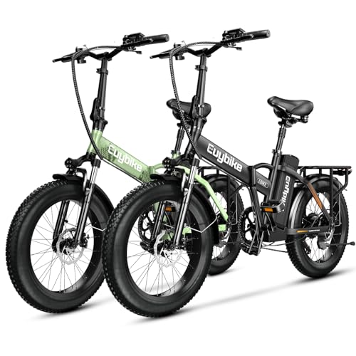1000W Folding Electric Bike, 48V 20AH Large Removable Battery E Bike, 30+MPH, 80 Miles Max Range, 20" Fat Tire Electric Bike for Adults