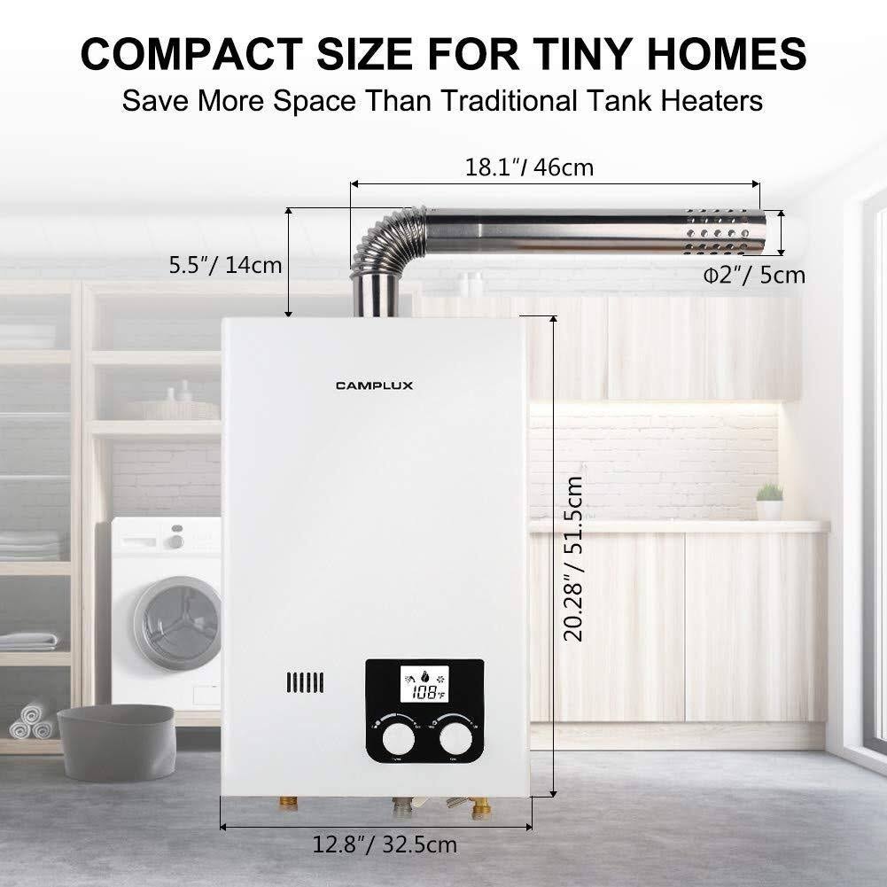 Camplux CM264 10 Litre 2.64 GPM Natural GAS High Capacity Residential Tankless Water Heater