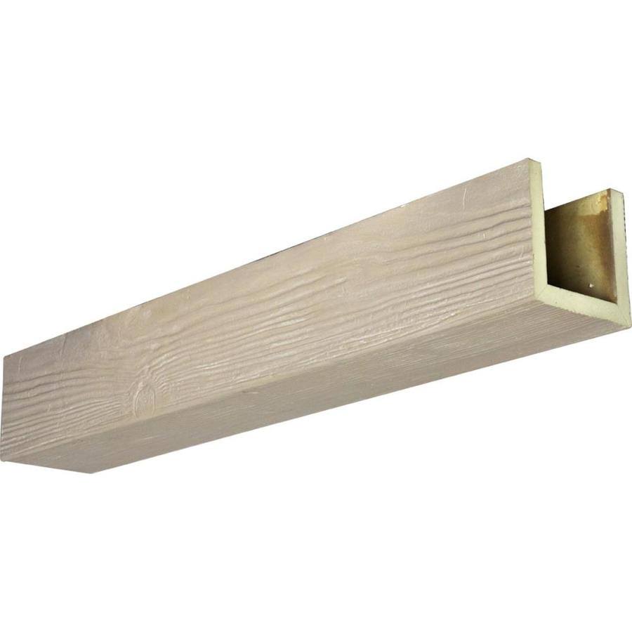 Ekena Millwork BMSD3C0040X080X120WH 4x22W x 8x22H x 10&L 3-Sided (U-beam) Sandblasted Endurathane Faux Wood Ceiling Beam, White