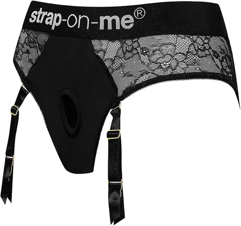 Strap-On-Me Harness Diva Black - Adult Sex Toys with Lace & Microfiber, Delicacy, Elegance