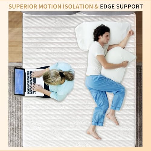 Full Mattress, 12 Inch Full Size Mattress with Cooling-Gel Memory Foam &Pocket Spring Hybrid, CertiPUR-US Certified, Medium Firm