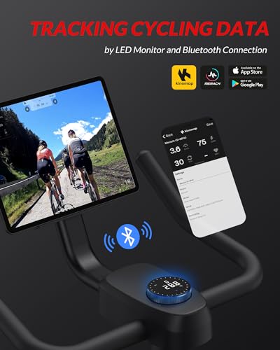 Exercise Bike, UTRYUP Stationary Bike for Home, Brake Pad Indoor Cycling Bike with Thickened Steel Tube, Silent Belt Drive, Heavy Flywheel