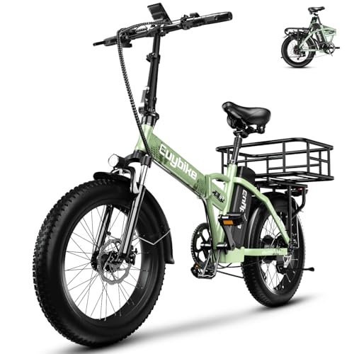 1000W Folding Electric Bike,48V 20AH Removable Battery E Bike,30+MPH,80 Miles Max Range Electric Bike for Adults,20" Fat Tire Foldable ebike