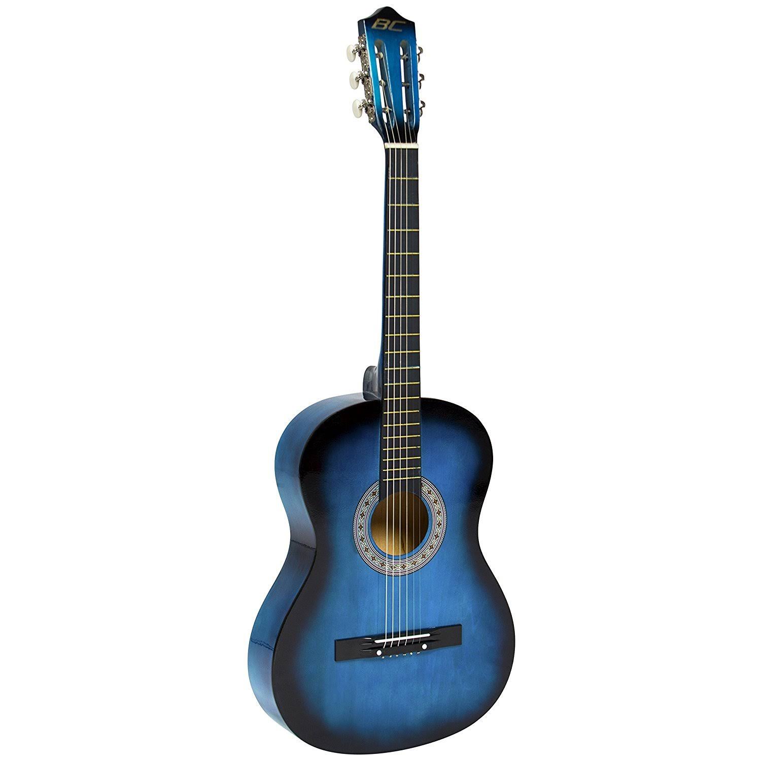 Best Choice Products 38in Beginner Acoustic Guitar Starter Kit w/Case, Strap, Tuner, Pick, Strings - Blue
