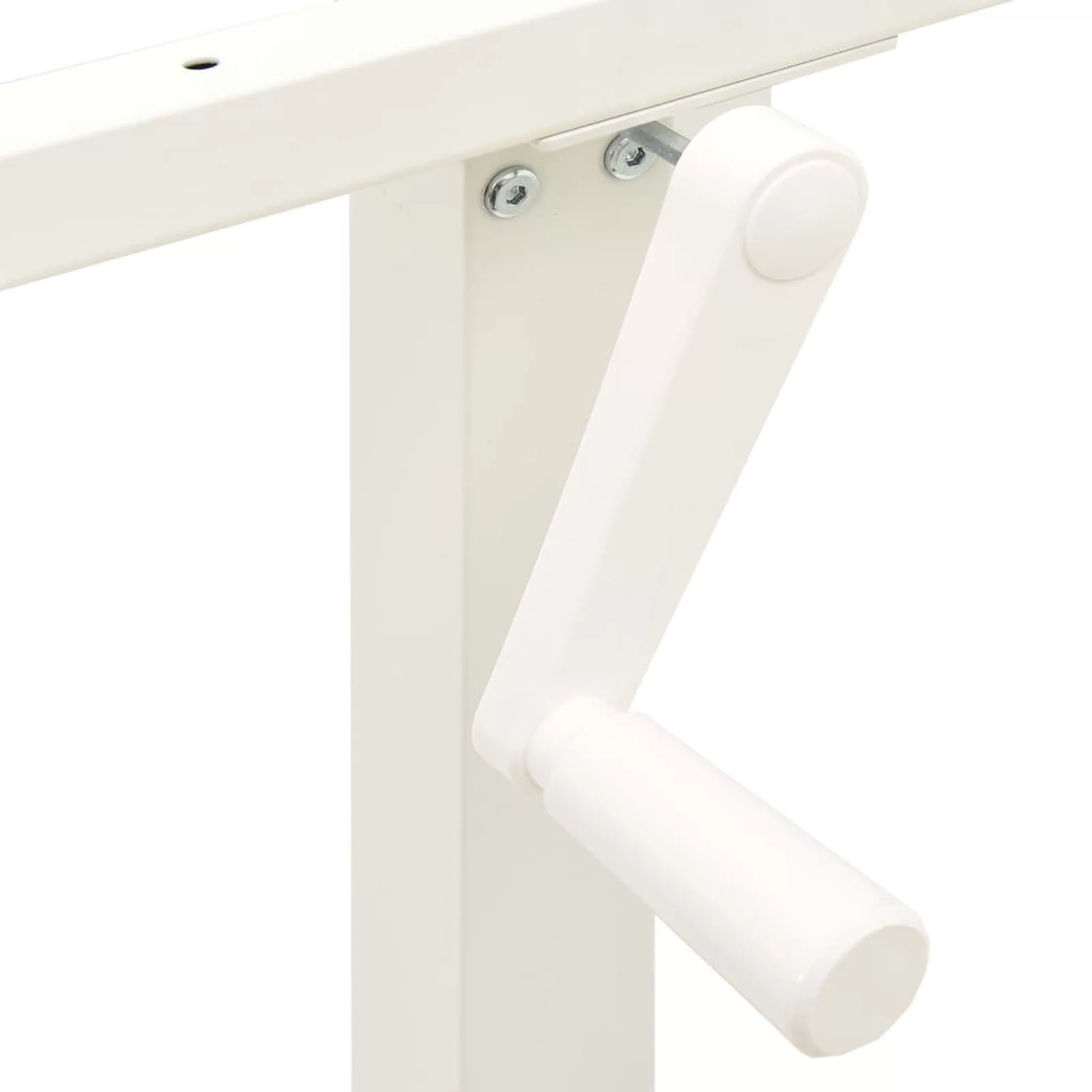 Manual Height Adjustable Standing Desk Frame Hand Crank White