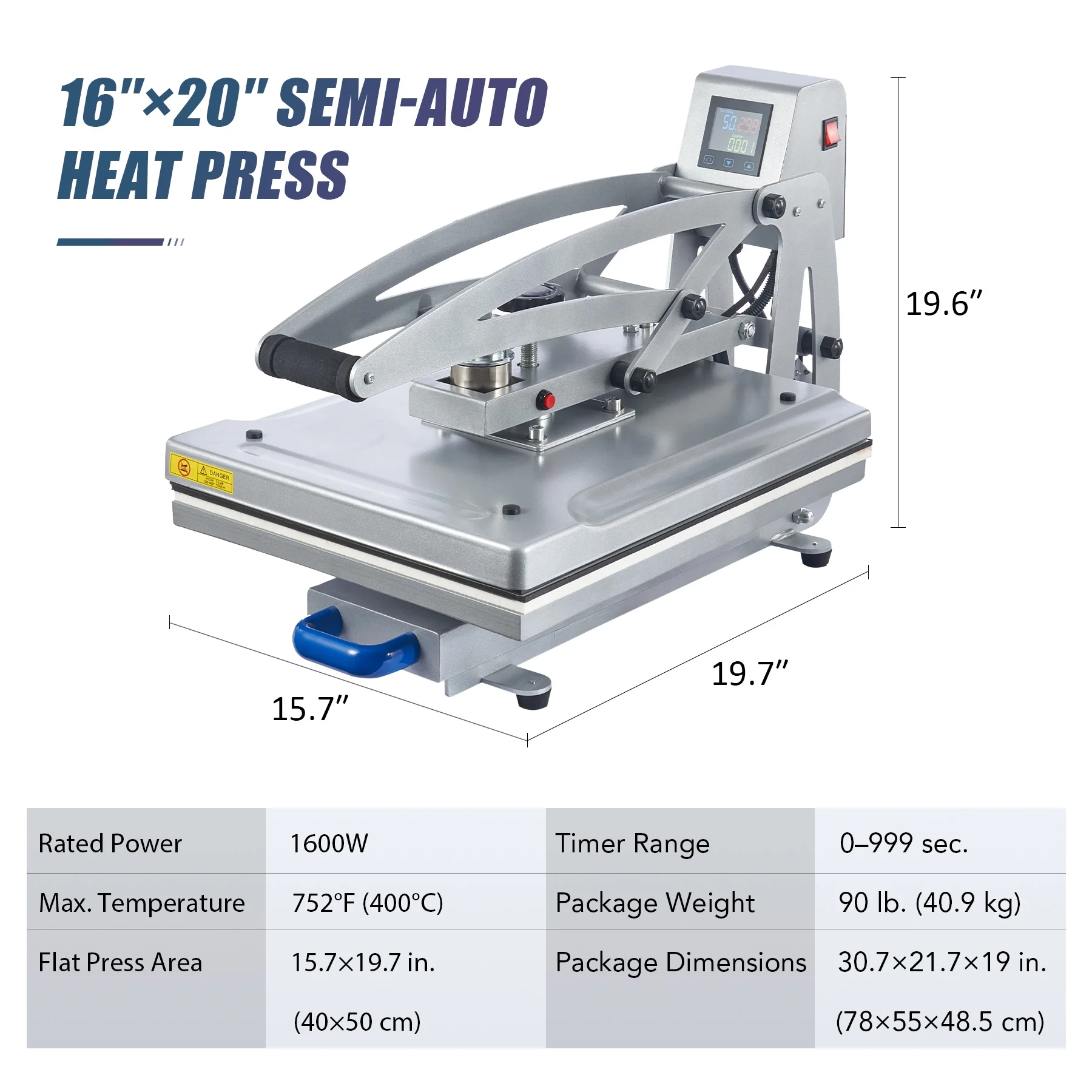 Heat Press Machine 16x20 Auto Open Clamshell T Shirt Press for Clothes Bags More - Radiant Selections