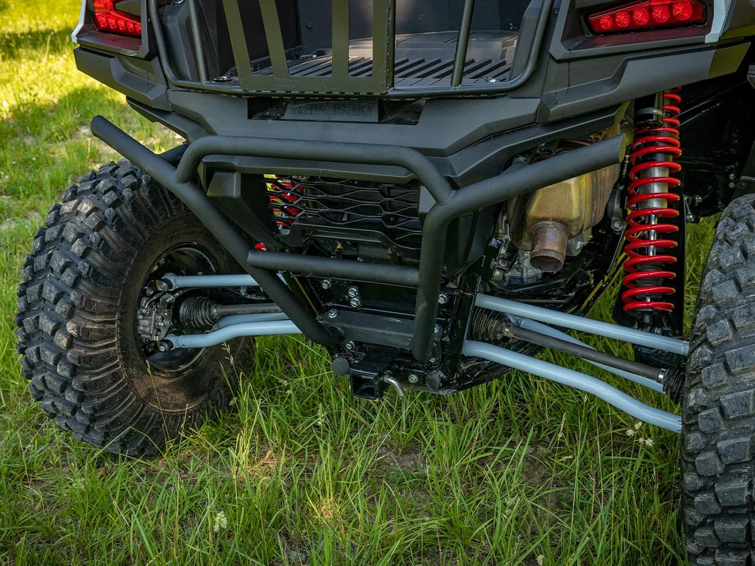 SuperATV UTV Rear Bumper for 2020+ Kawasaki Teryx KRX 1000 | 1.75 Diameter Heavy-Duty Steel Tubing | UV Resistant Black Powder Coat Finish | Sleek