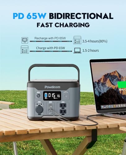 300W Portable Power Station, 296Wh Power Bank with AC Outlet, Solar Generator Laptop Charger, Battery Backup Power Supply for Camping, Outdoors