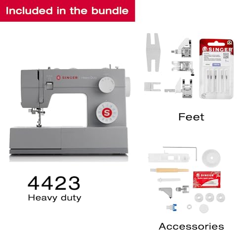 SINGER Heavy Duty 4423 High Speed Sewing Machine with Accessory Kit | Strong Motor With Enhanced Piercing Power, 97 Stitch Applications