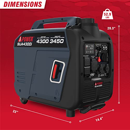 A-iPower 7600W Dual Fuel Quiet Portable Inverter Generator, Electric Start RV Ready, EPA & CARB Compliant CO Sensor