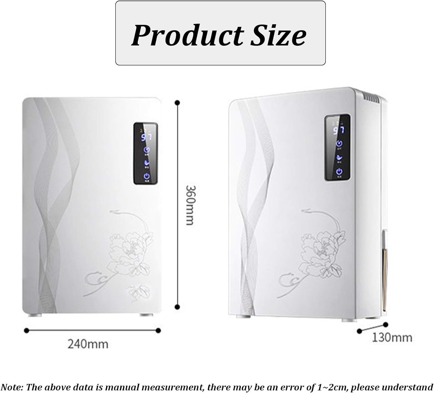 Portable Dehumidifier, Ultra-Quiet Mini Dehumidifier with A Capacity of 2200ml Small Dehumidifier for Kitchen Bedroom Bathroom Basement