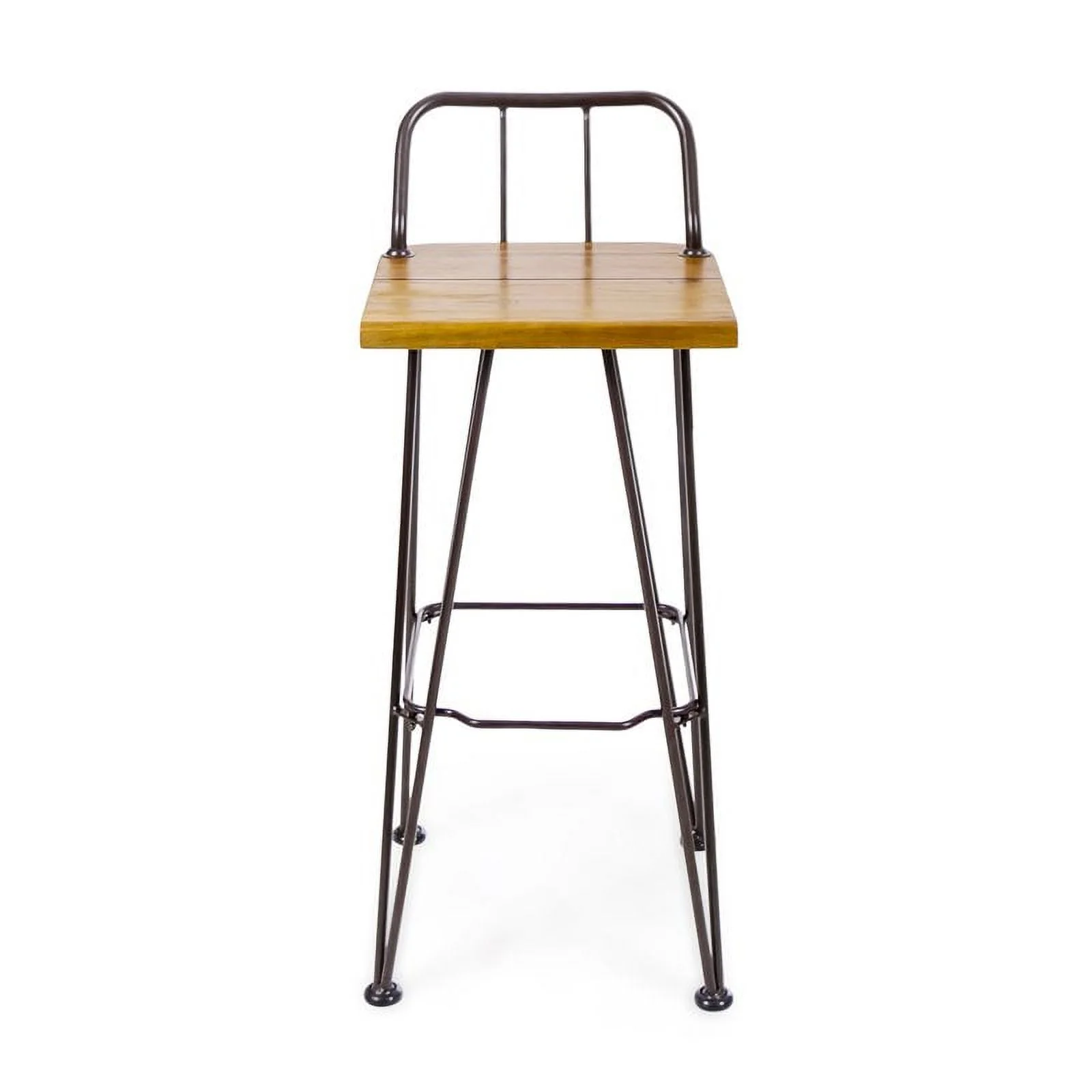 Noble House Denali Outdoor Teaked Acacia Wood Bar Set with Metal Iron Frame