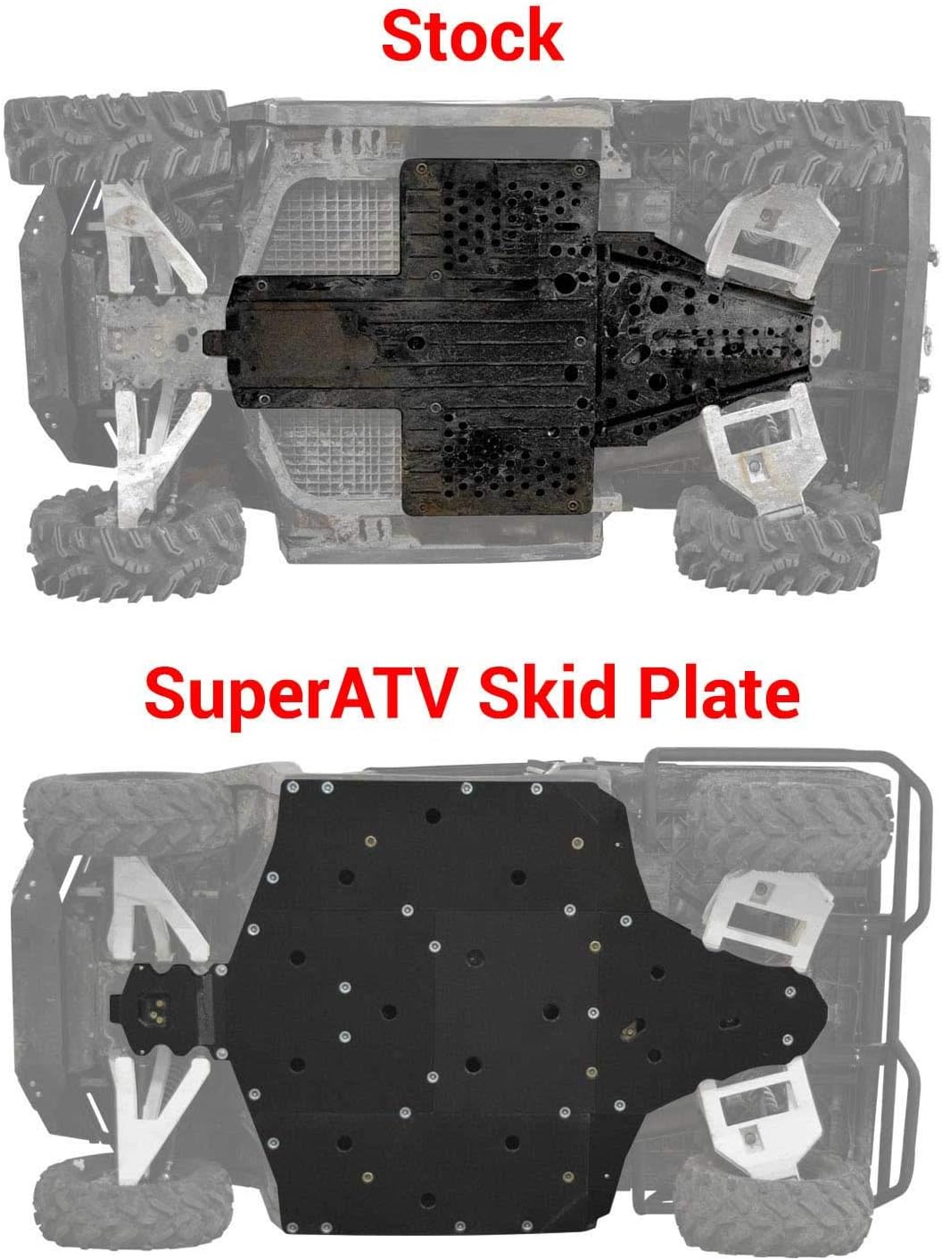 SuperATV 1/2 Thick UHMW Skid Plate for 2019-2020 Polaris Ranger XP 1000 Crew / 2019-2020 XP 1000 NorthStar Crew | Fully protect your machine's