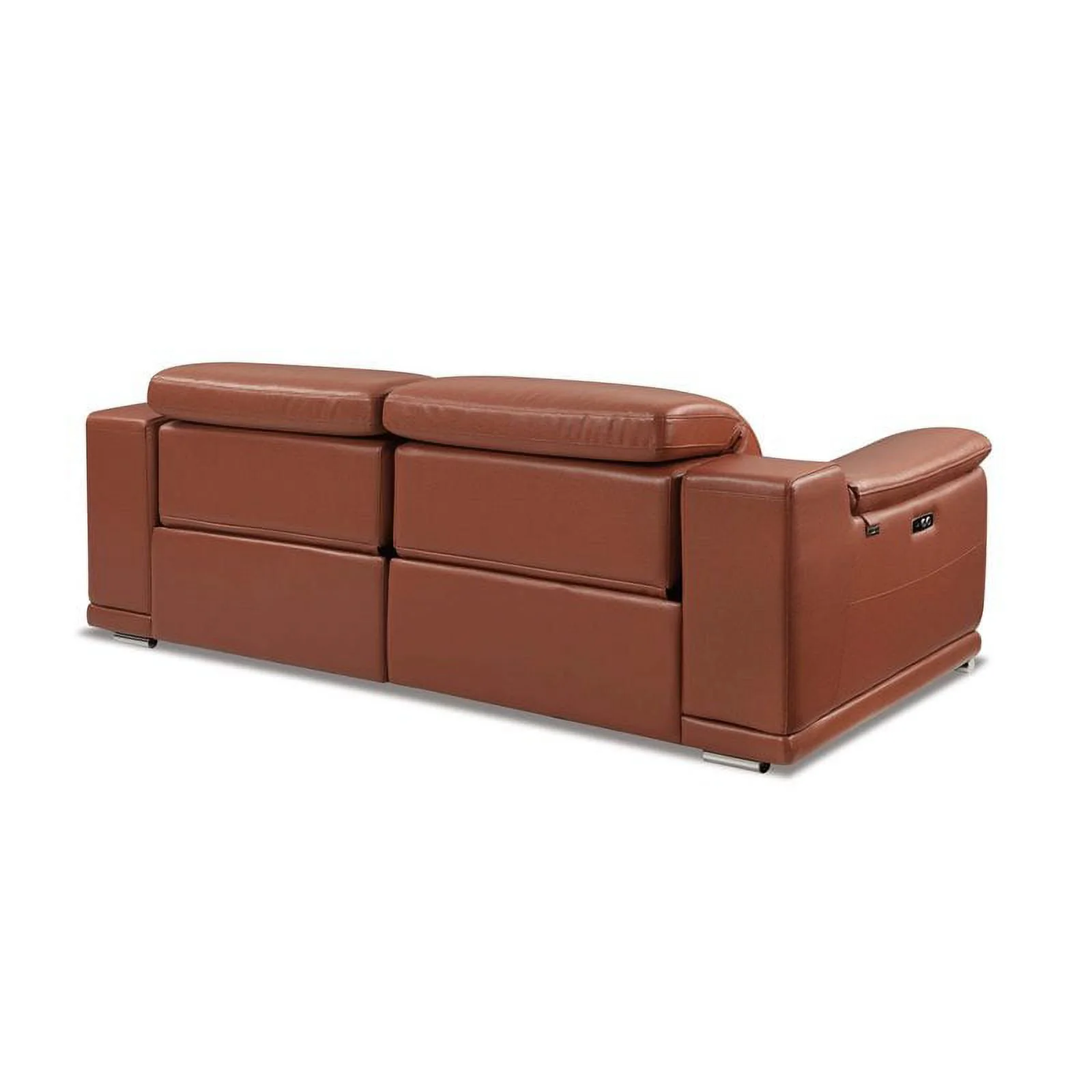 Titan Furnishings Genuine Italian Leather Power Reclining Sofa in Camel