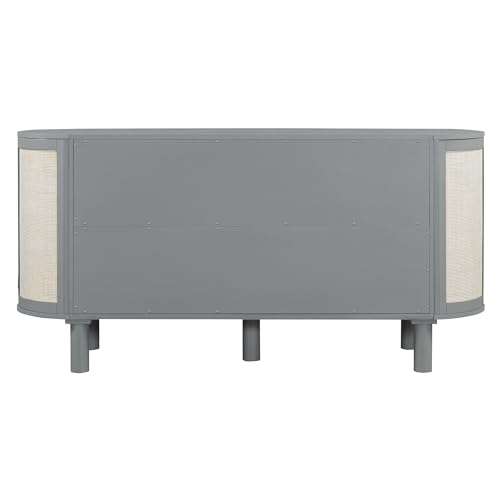 Queen Size Farmhouse Murphy Bed Cabinet with Charging Station, Foldable Platform Bed Frame with 2 Storage Drawers