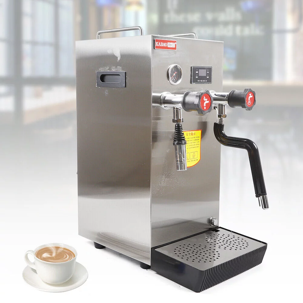 Miumaeov Commercial Milk Frother Electric Multi-Purpose Full-Automatic Boiling Water Frothing Machine with Lcd Display for Coffee Shop Dessert Shop