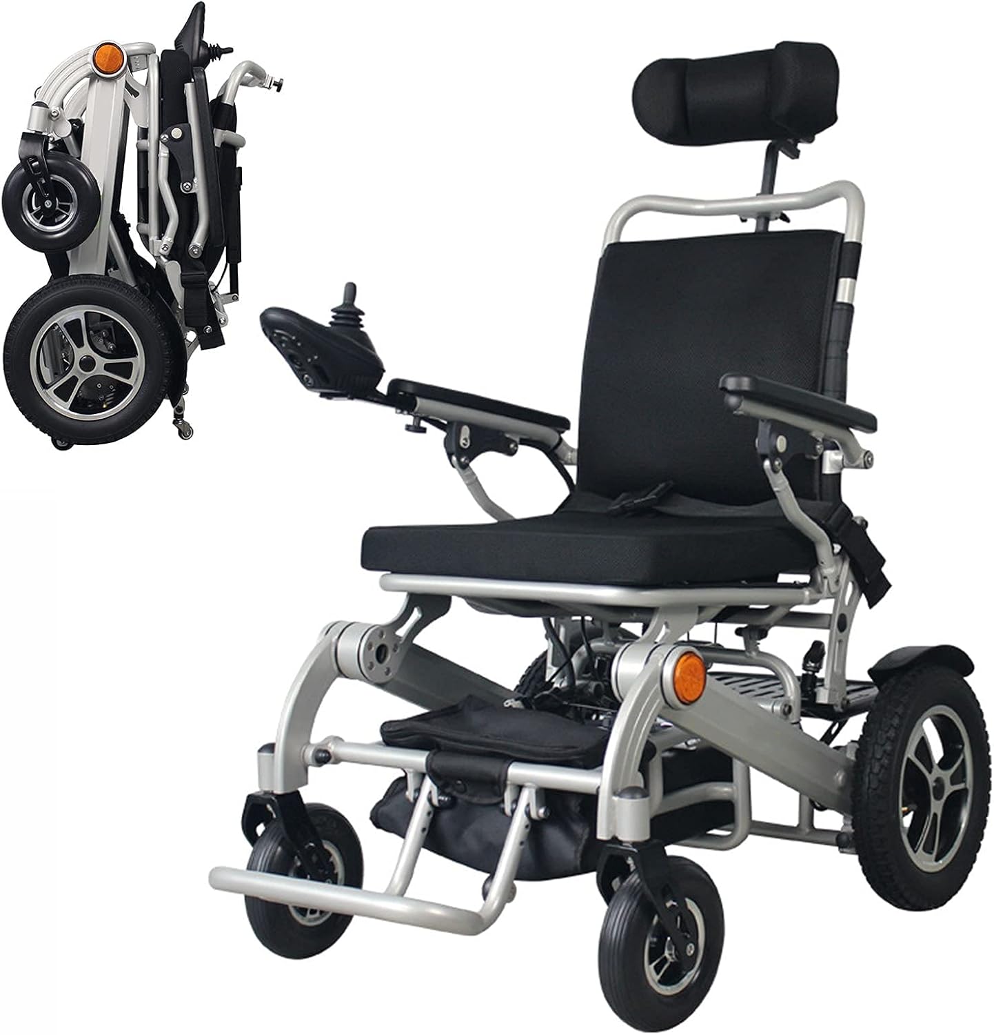 Deluxe Electric Wheelchair Motorized Foldable, Dual 500W Motors, All Terrain, Dual Battery Portable