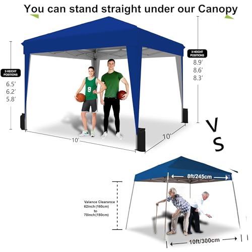 SANWAY 10x10 Pop Up Canopy Tent with Sidewalls x 4 &ndash; Easy Setup Canopy Tent, Waterproof, UV-Resistant