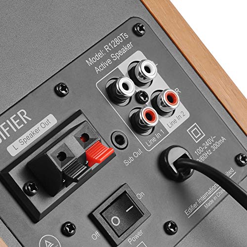 Edifier Powered Bookshelf Speakers R1280T with WiiM Mini AirPlay2 Wireless Wi-Fi Audio Streamer, Stream Hi-Res Audio from Spotify