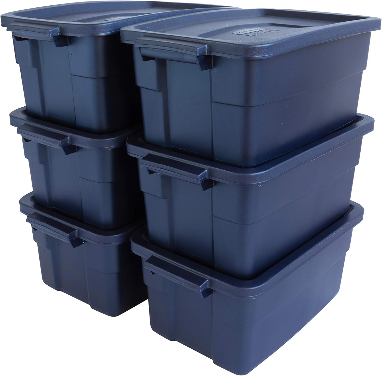 Rubbermaid Roughneck️ Storage Container, 10 Gal - 8 Pack, Dark Indigo Blue, 8 Count