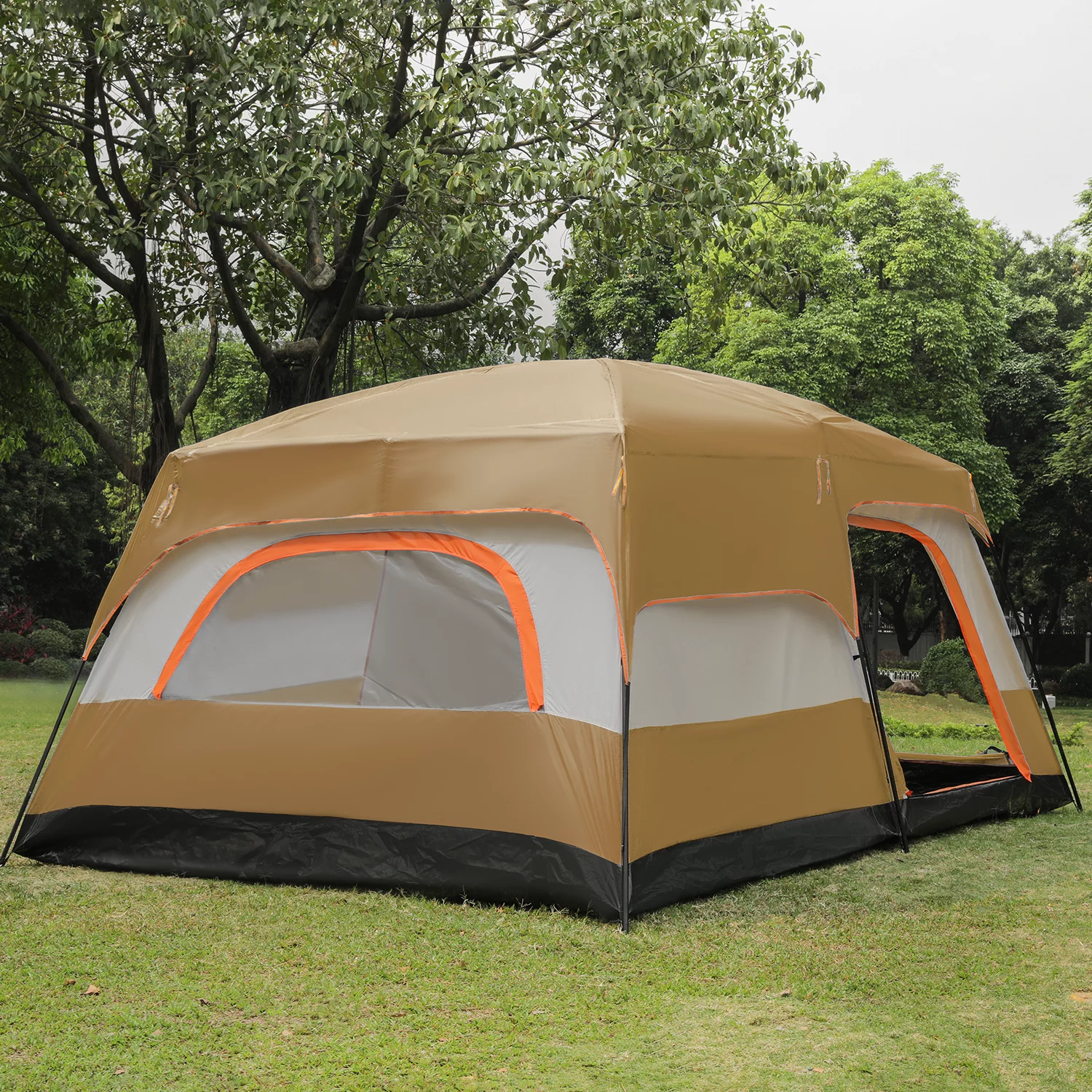 Magshion Extra Large Tent for 5-8 Person, Family Cabin Tent with 2 Rooms and 3 Doors, Waterproof Double Layer Big Tent for Outdoor, Picnic, Camping