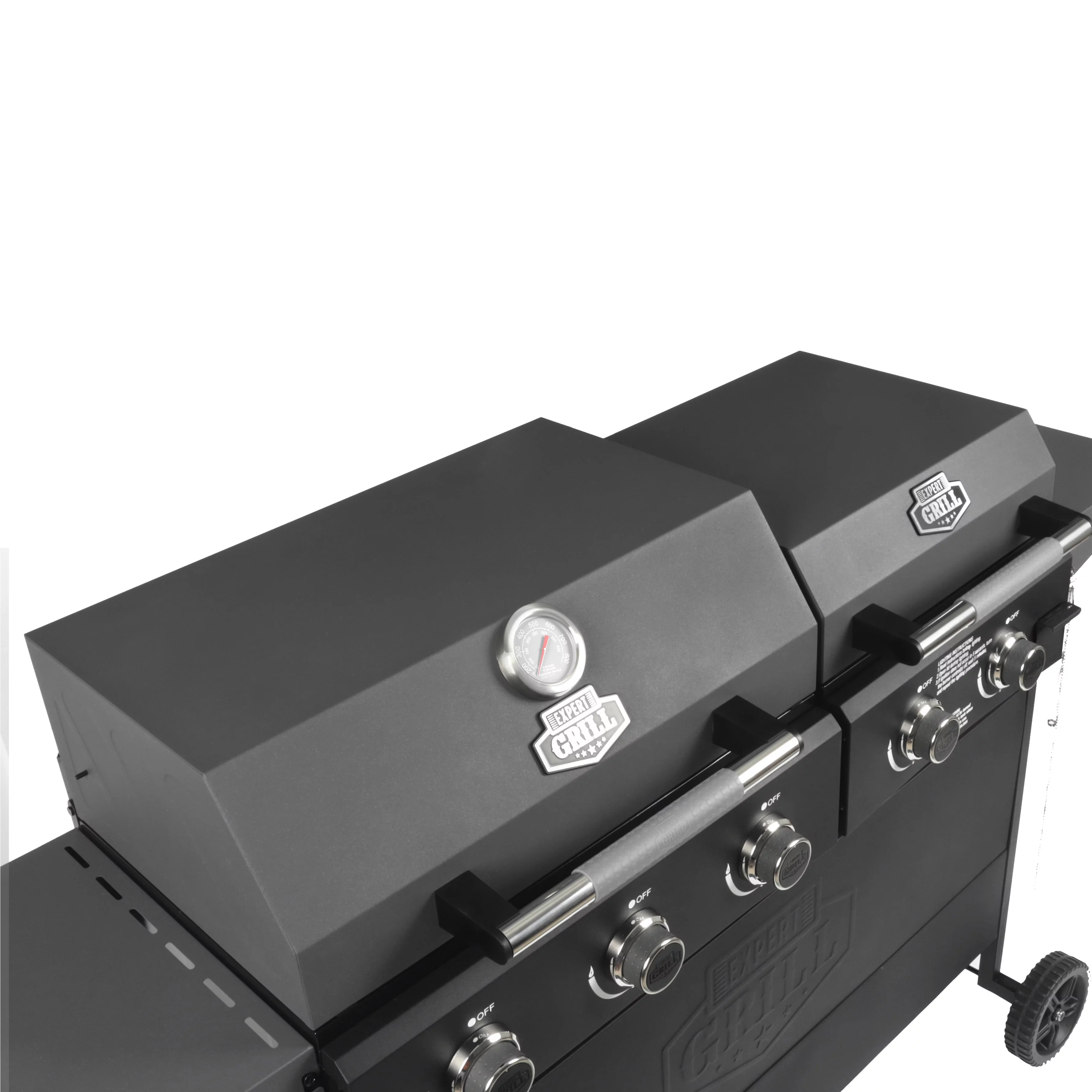 Expert Grill 5 Burner Combination Propane Gas Grill and Propane Griddle Grill, Black - Radiant Selections