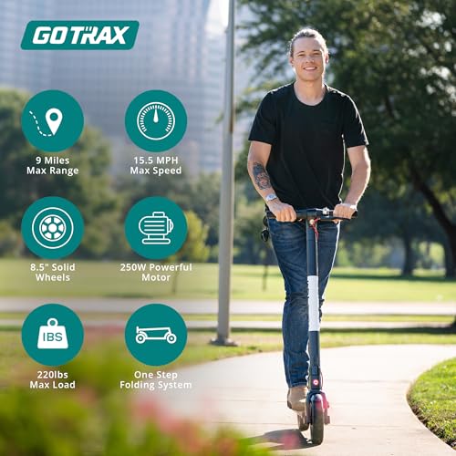 Gotrax GXL V2 Electric Scooter, 8.5" Solid Tire, Max 9 Mile and 15.5Mph Speed Power by 250W Motor, Lightweight 25.95lb