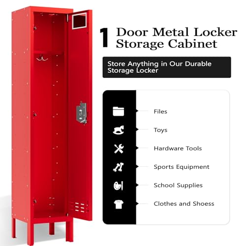 Metal Locker with 5 Doors,Lockers for Employees,66'' Steel Storage Locker for School,Gym, Office, Office,Garage