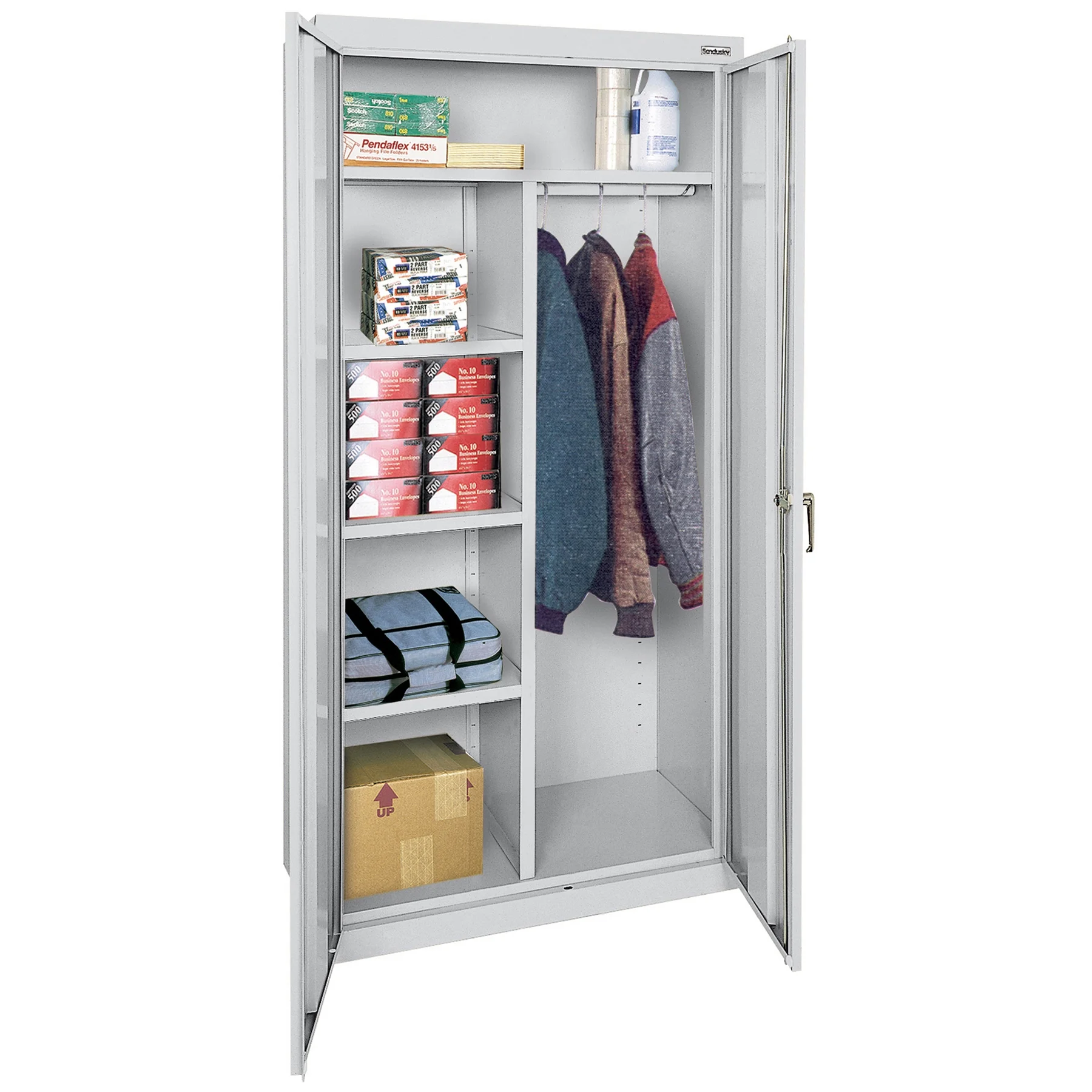 Classic Series 36"W x 72"H x 18"D Combination Storage Cabinet with Adjustable Shelves, Dove Grey - Curated Treasures Market