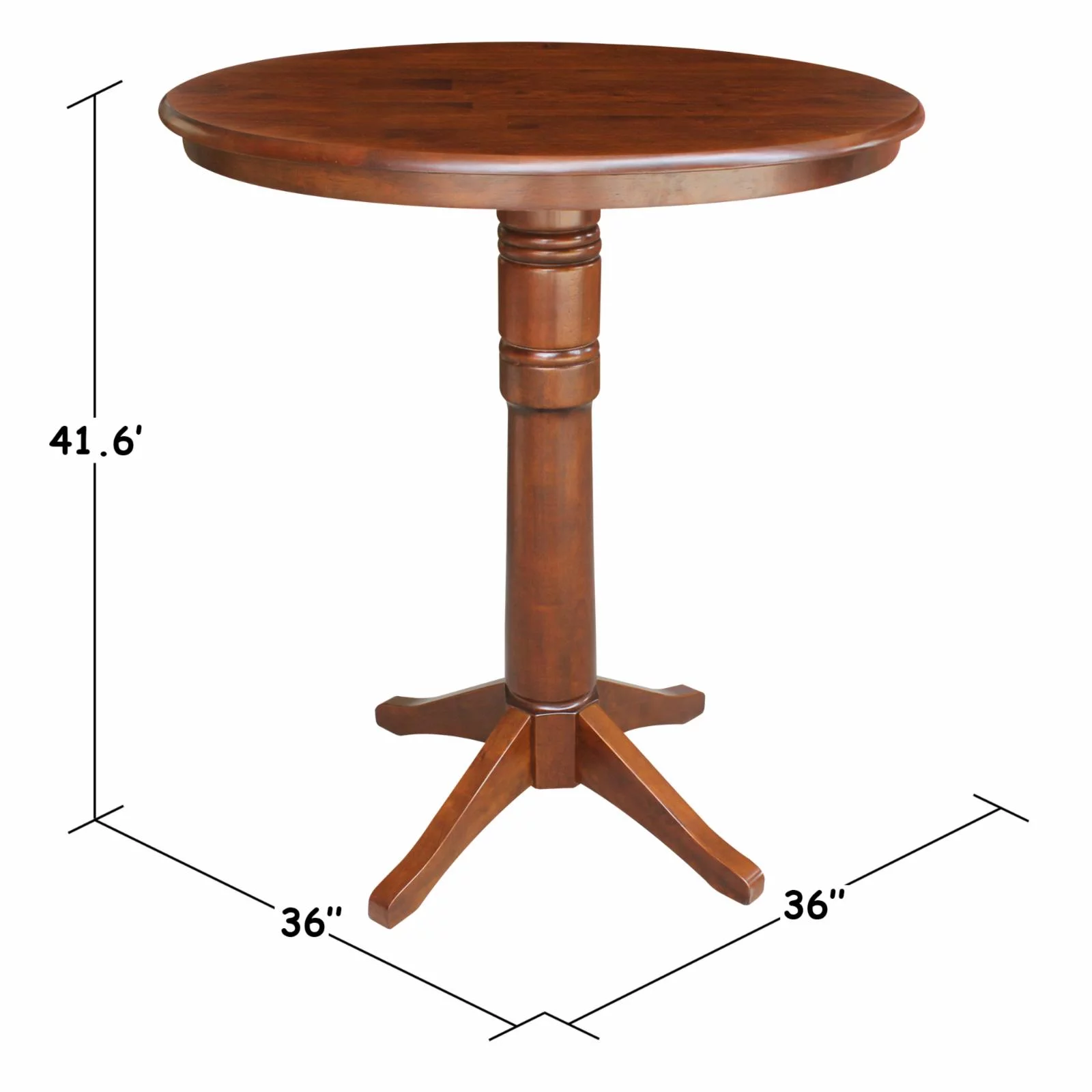 36" Round Pedestal Bar Height Table - White