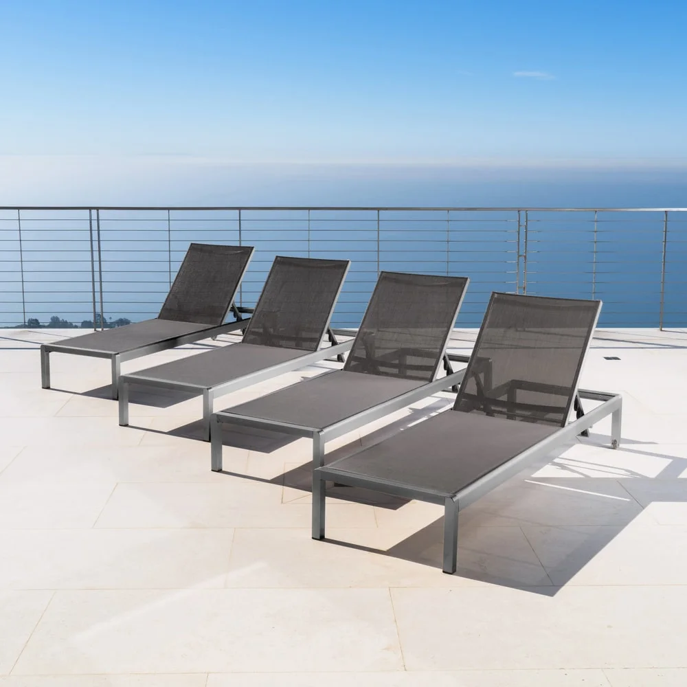 Christopher Knight Home Cape Coral Outdoor Chaise Lounge (Set of 4) by