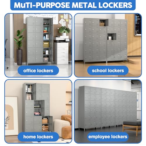 6 Door Metal Storage Locker 18 Hooks,Metal Locker for Employees with Lock for School Garage Office Gym Bedroom,Assembly Required