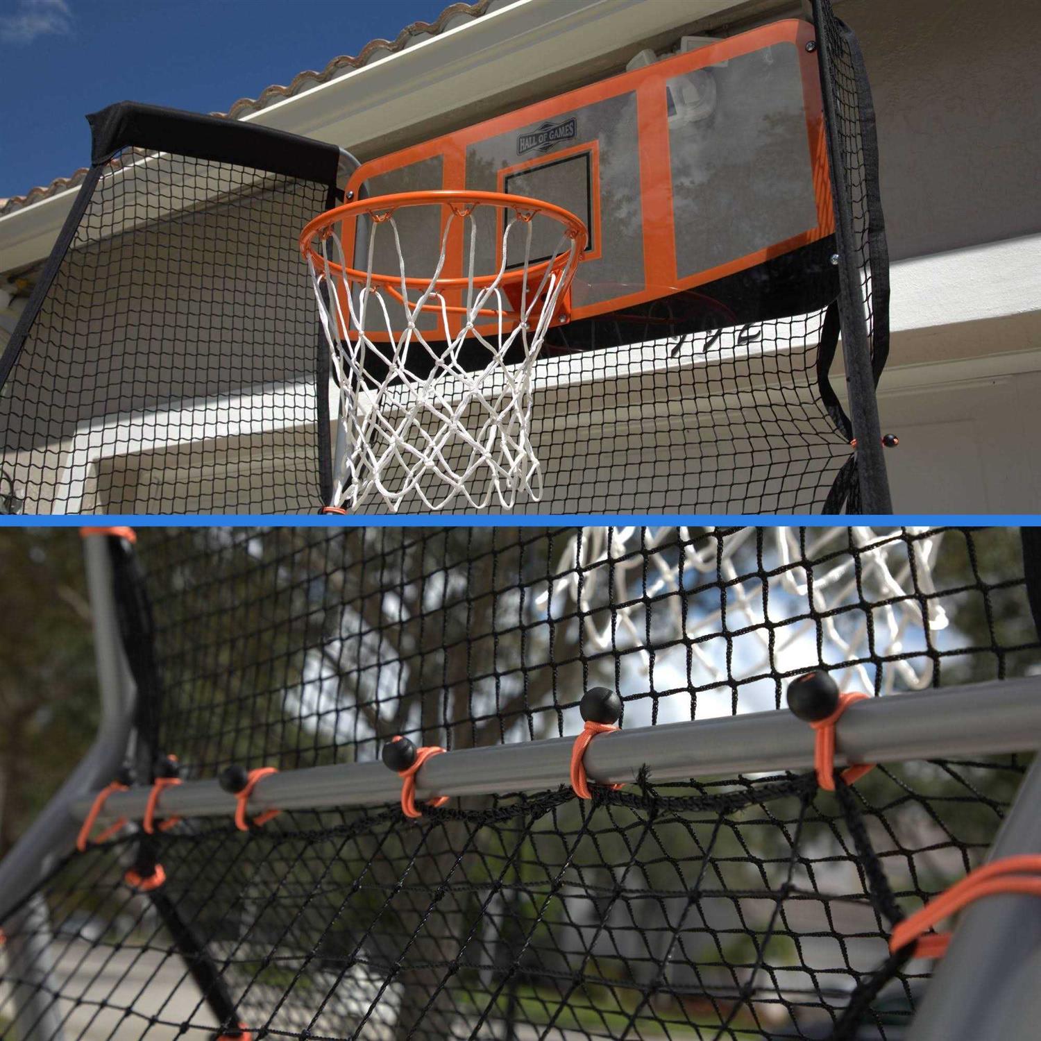 Hall of Games Outdoor 2-in-1 Basketball and Baseball Pitchback Training Game - Sports Supplies Online Store