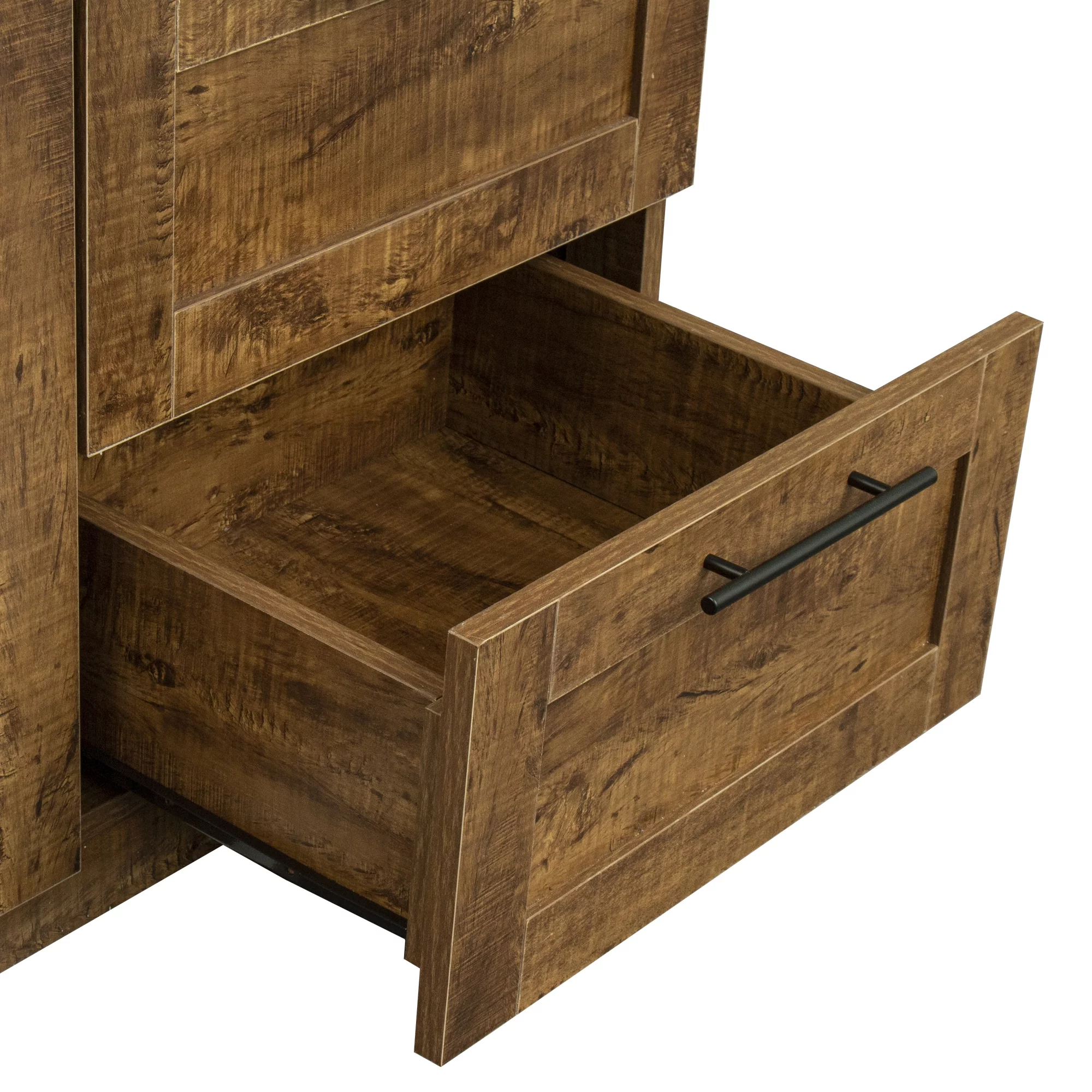 Freestanding Large Storage Cabinet, High Wardrobe and Kitchen Sideboard, Oak