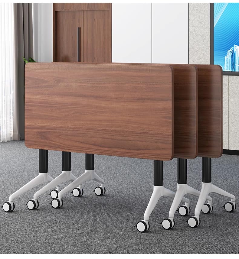 Conference Table Foldable Meeting Tables, Mobile Training Table with Wheels, Flip Top Rolling Seminar Meeting Table for Office,Meeting Room,classr