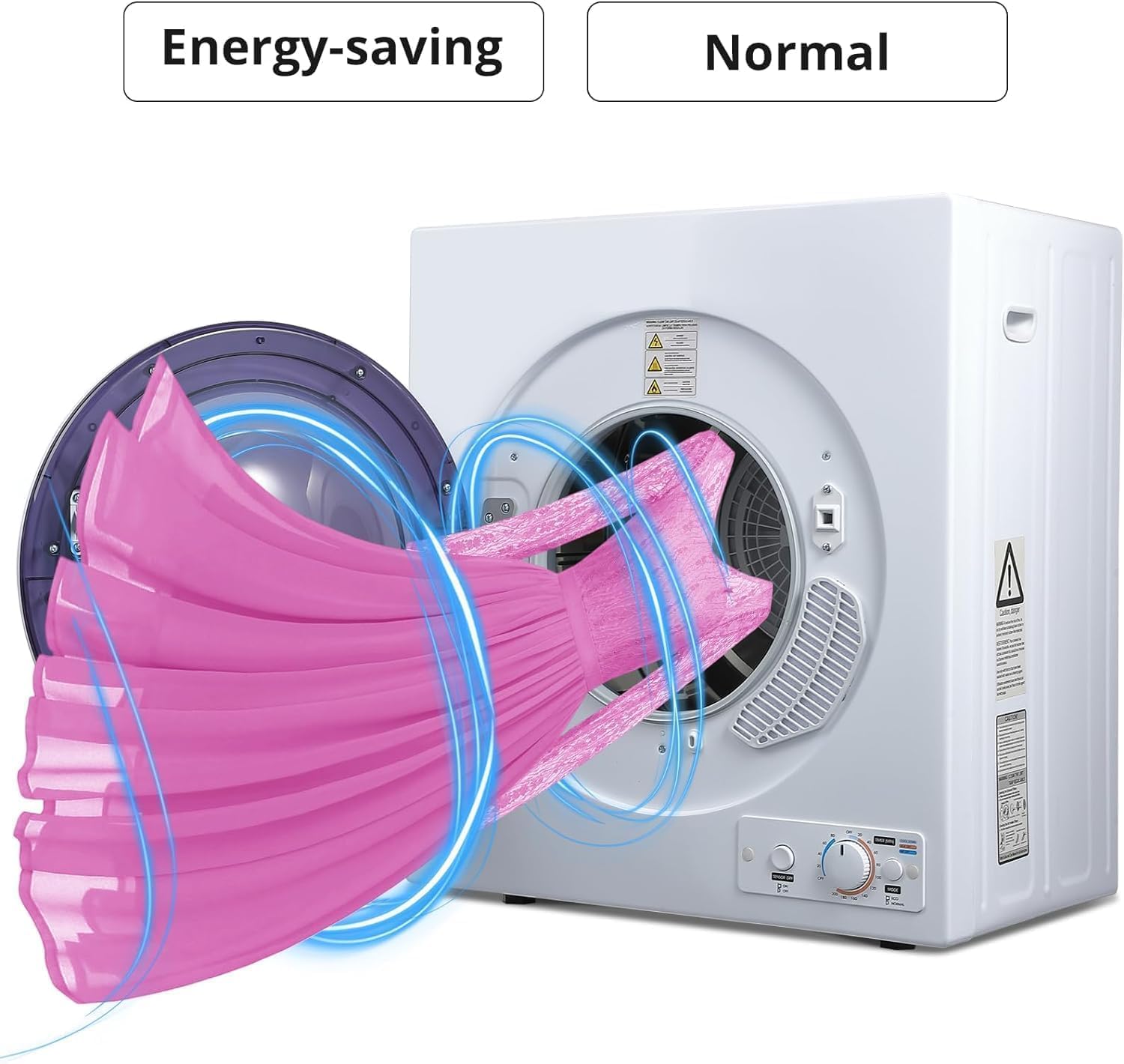 3-in-1 Clothes Dryer, 2 Temperatures 1400W Portable Dryer,Compact Clothes Dryer Machine Up to 14.4 Lbs of Clothes