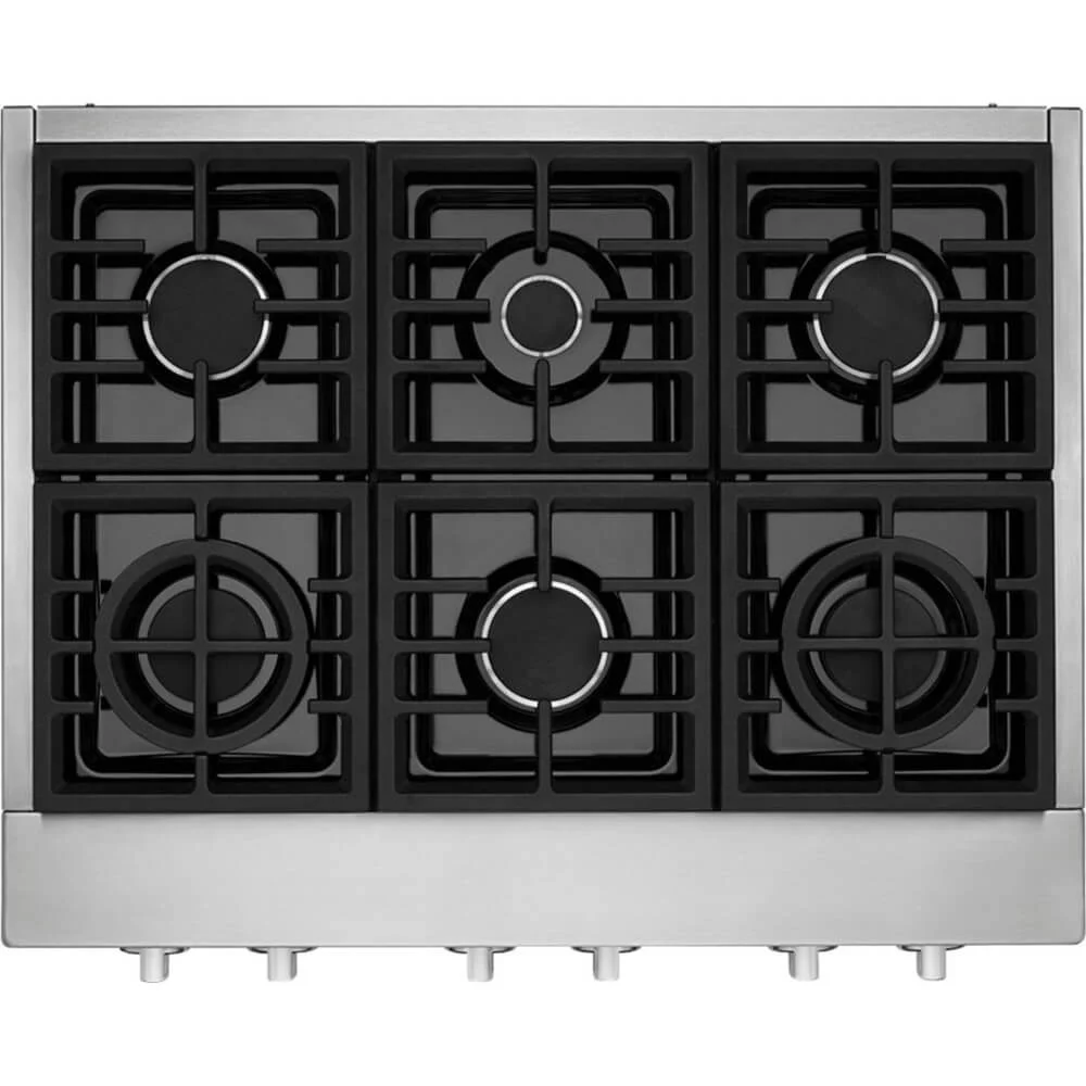 KitchenAid KCGC506JSS 36 inch Stainless 6 Burner Gas Cooktop